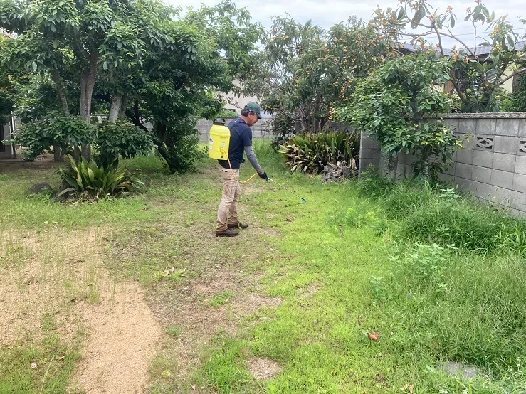 除草剤散布 施工前